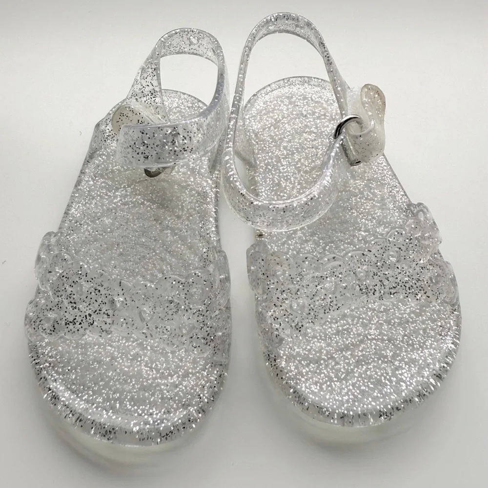 Old Navy Baby Glitter Sandals with Velcro Strap 0-3 months NWOT - Picture 2 of 6